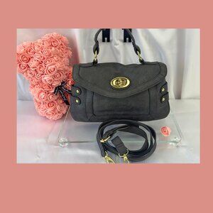 Olivia + Joy Dk Grey Pebbled Satchel ✨ Chic Gold Hardware Convertible Crossbody